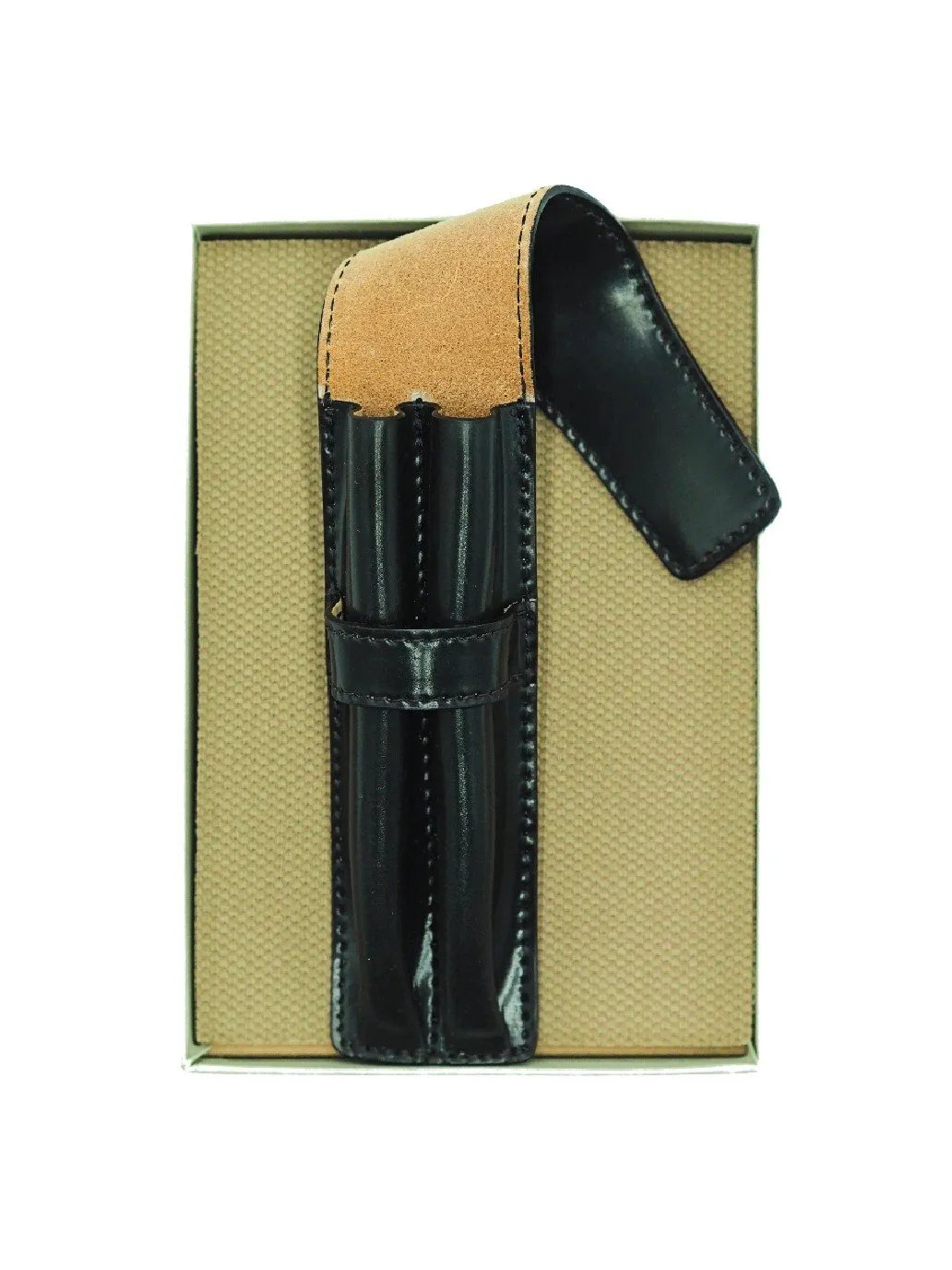 Shell Cordovan Pen Case - Black