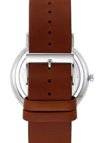 SKAGEN SIGNATUR BLUE DIAL MEDIUM BROWN LEATHER BAND SKW6355