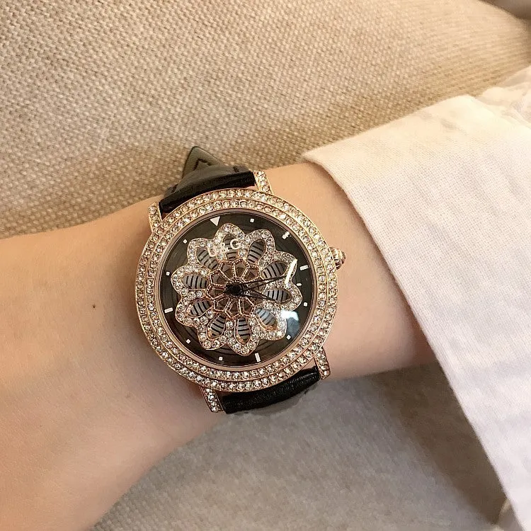 Snowflakes Pattern Rotatable Women's Watch