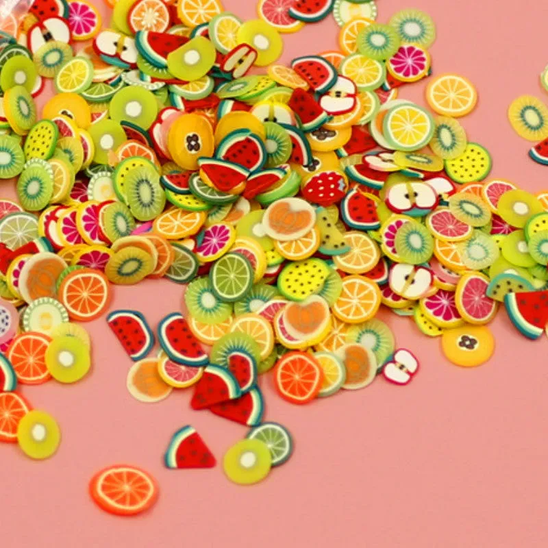 Soft clay fruit slice 1000 pieces mixed Nail jewelry patch DIY