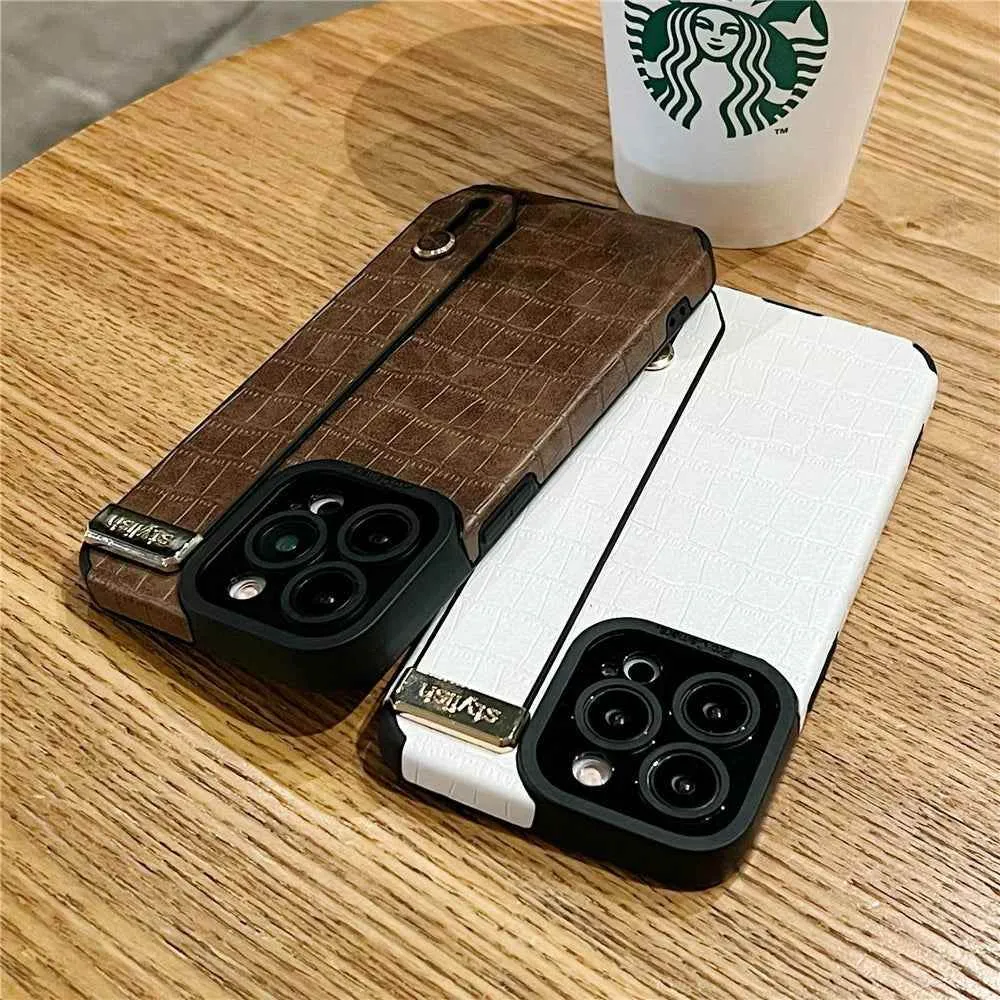 Soft Leather Wristband Cute Phone Cases For iPhone 15 14 11 13 12 Pro XS Max X XR 7 8 Plus