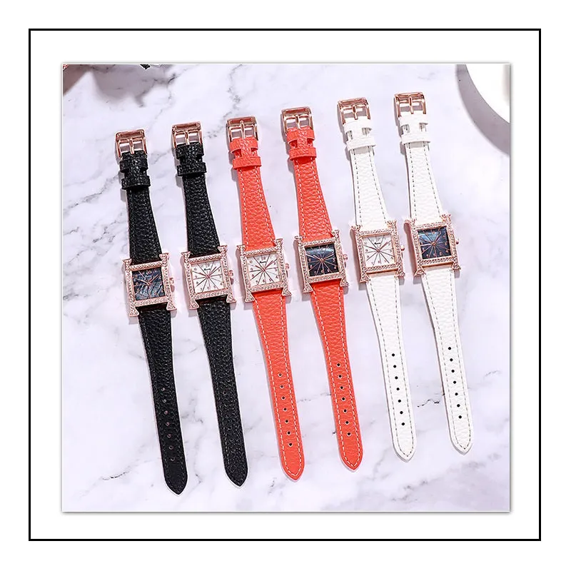 Square Pattern 5 Pcs Set Women's Watch