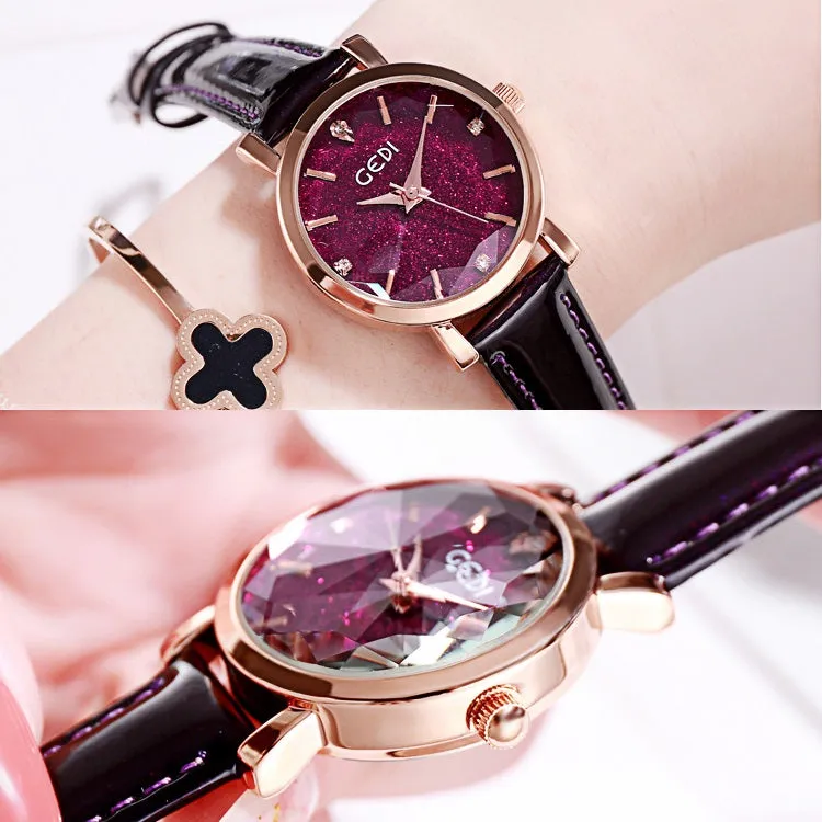 Starry Dial Leather Strap Women's watch