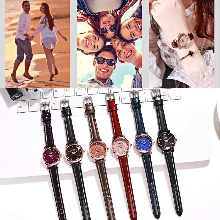 Starry Dial Leather Strap Women's watch