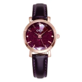 Starry Dial Leather Strap Women's watch