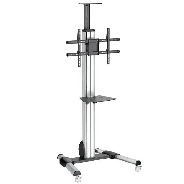 Startech.Com Heavy Duty Rolling Portable Tv Cart Stand With Wheels - 32 To 75 Inch - Adjustable Rotating Mobile Flat Pan