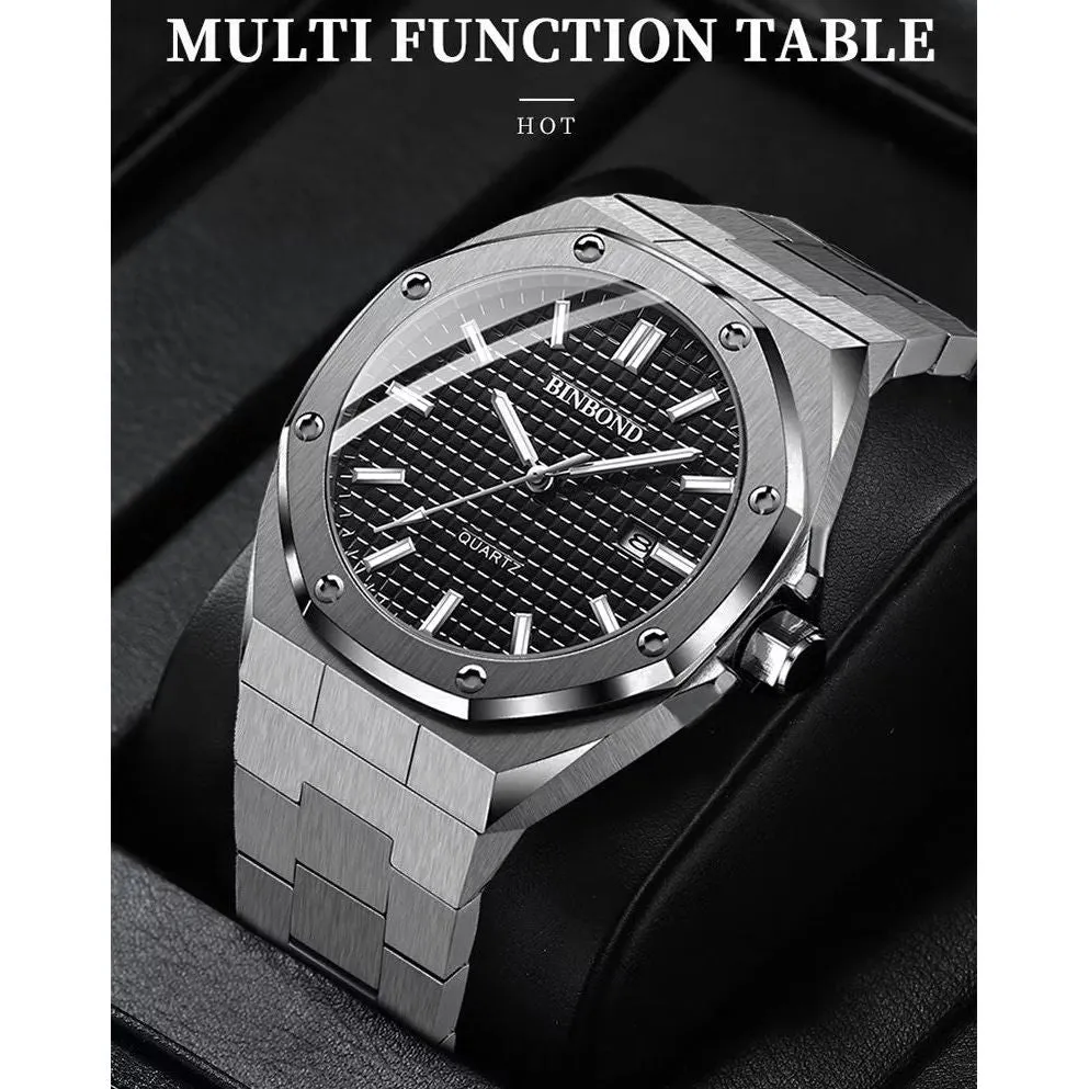 SteelLux Precision Calendar Quartz Waterproof Watch