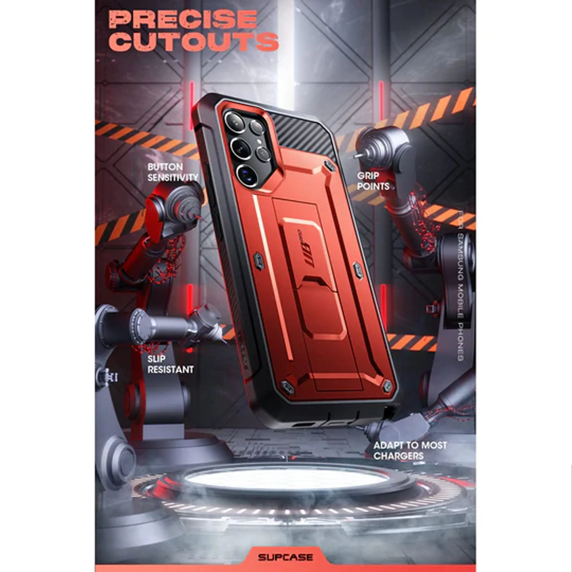 Supcase Unicorn Beetle Pro Rugged Case for Samsung Galaxy S22 Plus - Metallic Red (Barcode: 843439116221 )