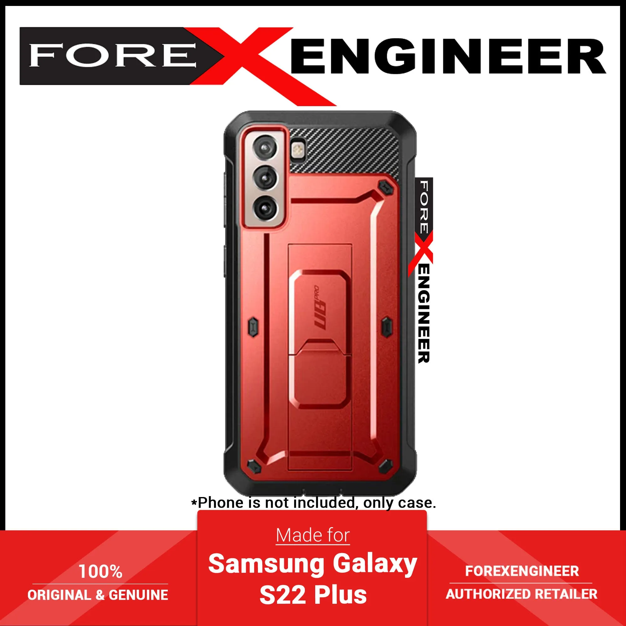 Supcase Unicorn Beetle Pro Rugged Case for Samsung Galaxy S22 Plus - Metallic Red (Barcode: 843439116221 )