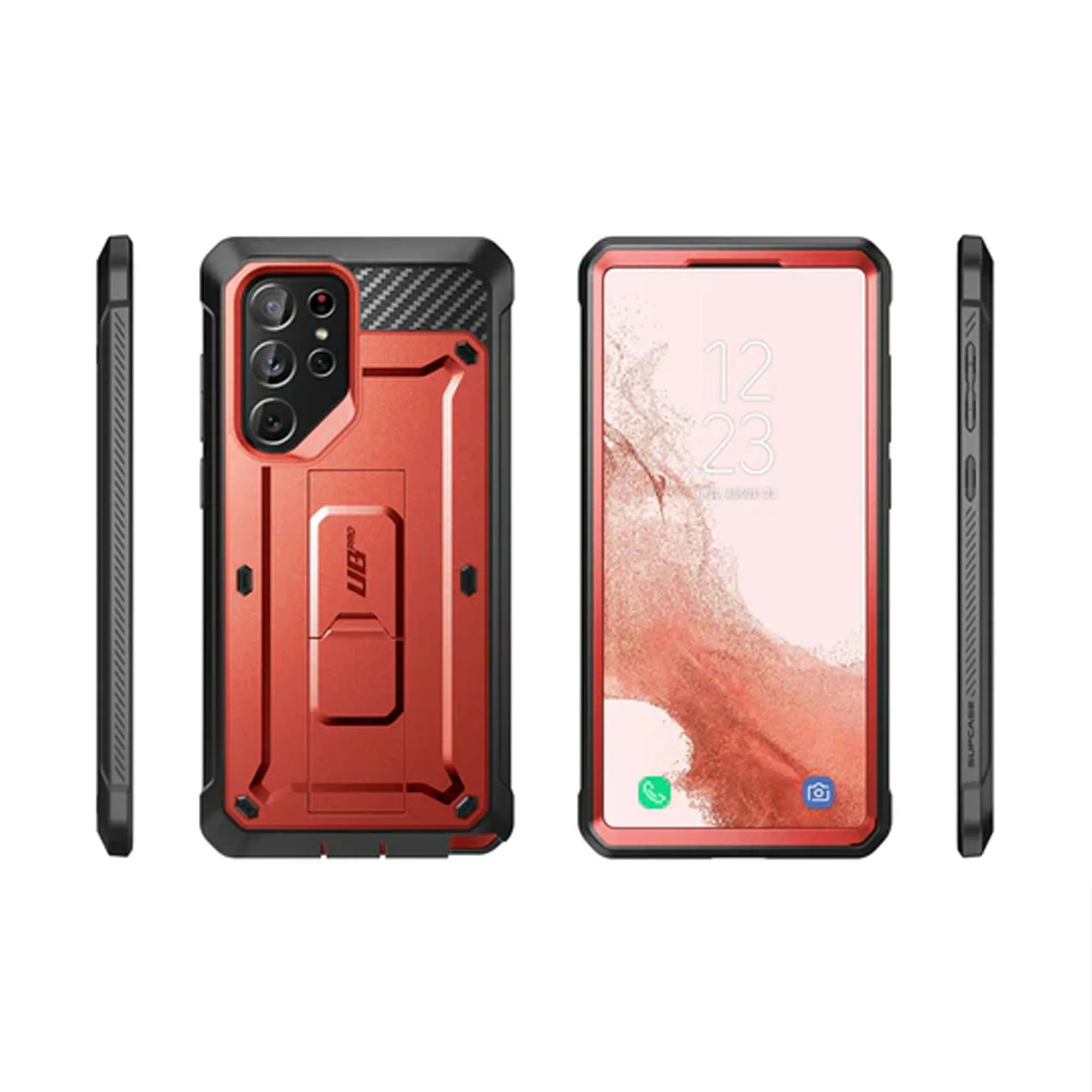 Supcase Unicorn Beetle Pro Rugged Case for Samsung Galaxy S22 Ultra - Metallic Red