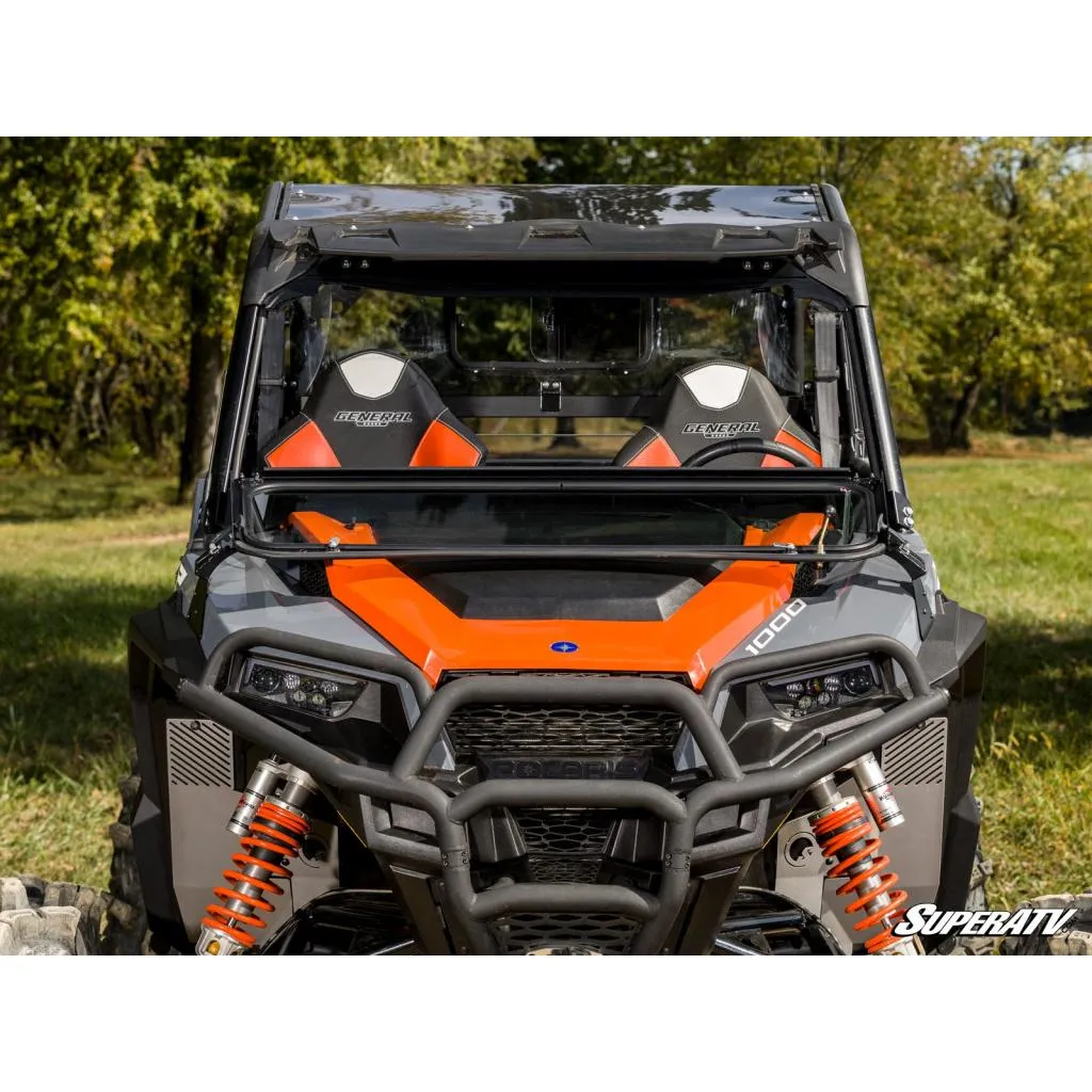 SuperATV Polaris General 1000 Flip-Down Glass Windshield