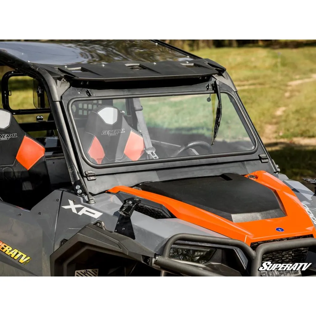 SuperATV Polaris General 1000 Flip-Down Glass Windshield