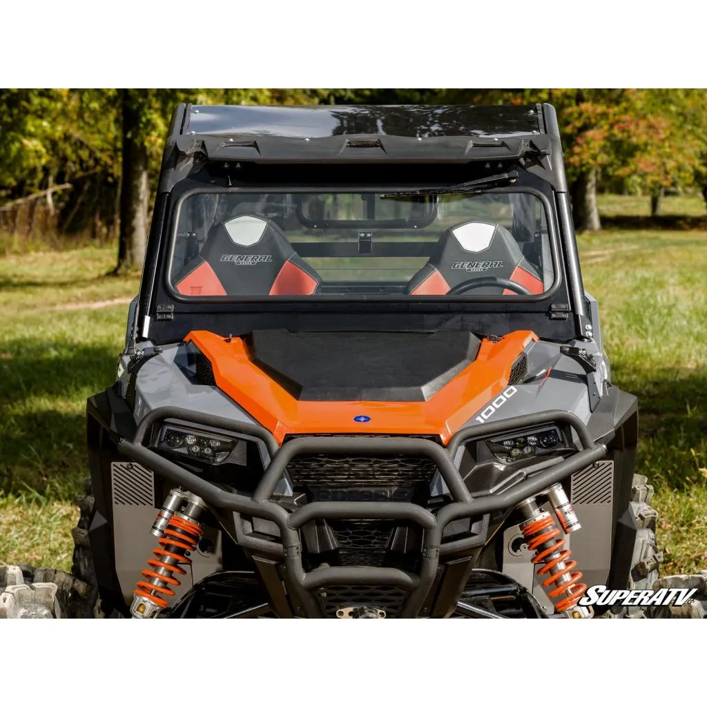 SuperATV Polaris General 1000 Flip-Down Glass Windshield