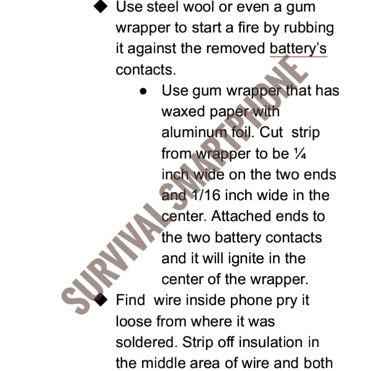 Survival Smartphone - Viable Operations of a Mobile Phone