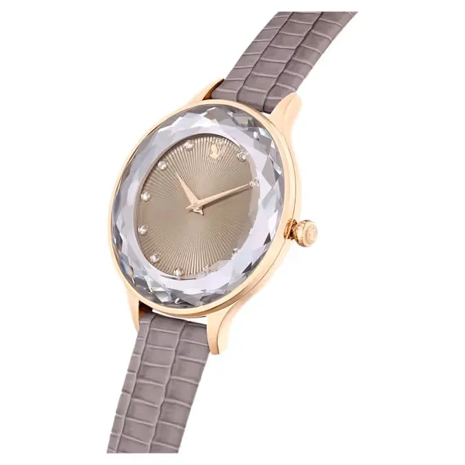 Swarovski Octea Nova Ladies Rose Gold-Tone Taupe Watch 5649999