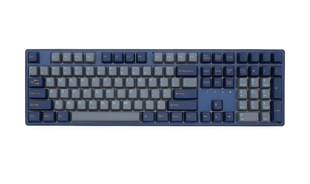 taihao Dark Tunnel PBT double shot keycaps for diy gaming mechanical keyboard oem profile Yellow Blue 1.75u shift