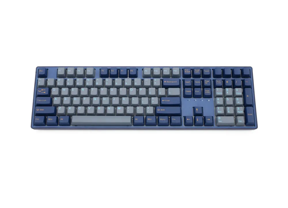 taihao Dark Tunnel PBT double shot keycaps for diy gaming mechanical keyboard oem profile Yellow Blue 1.75u shift