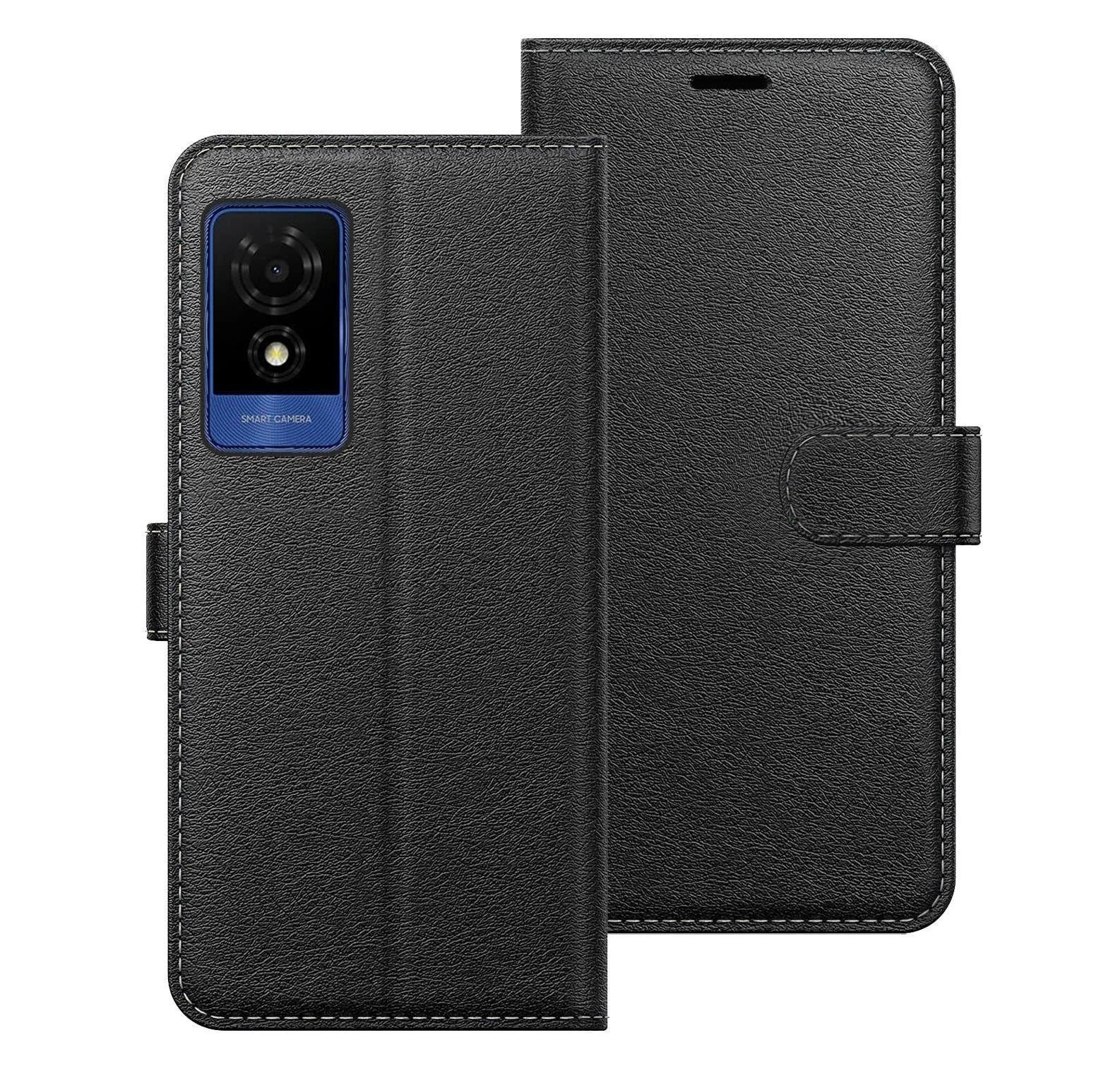 TCL 501 Case Cover Flip Folio Leather Wallet Credit Card Slot