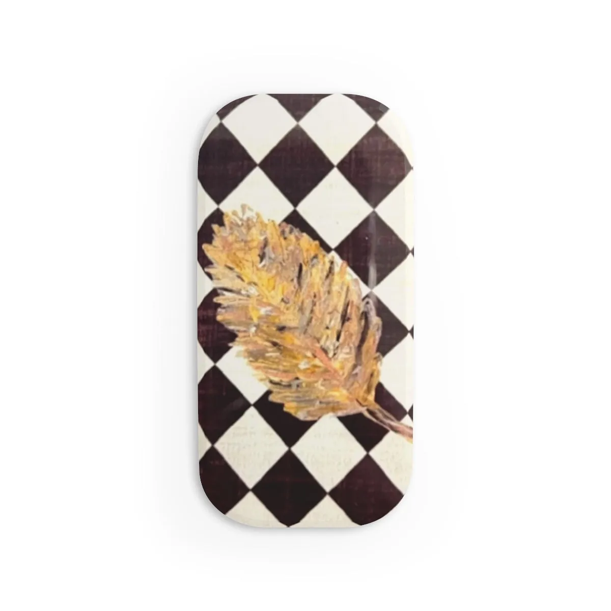 The Golden Leaf Diamond Phone Click-On Grip