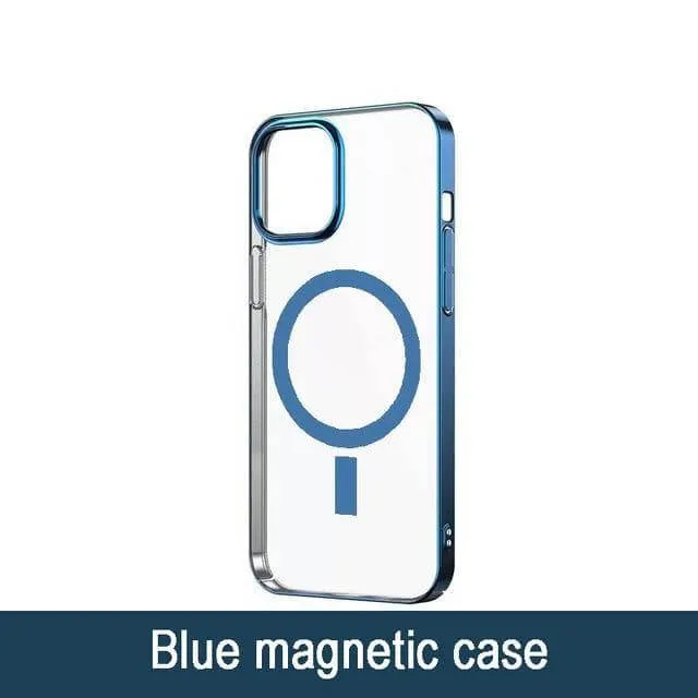 Transparent Magnetic Charger Case for iPhone 12