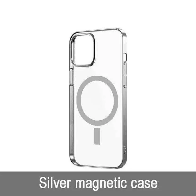 Transparent Magnetic Charger Case for iPhone 12