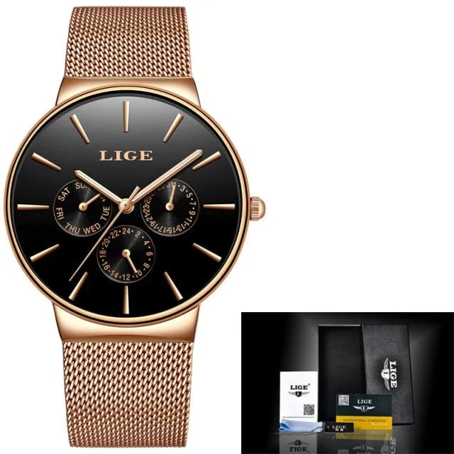 Trendy Rose Gold Luxury Waterproof Wristwatch