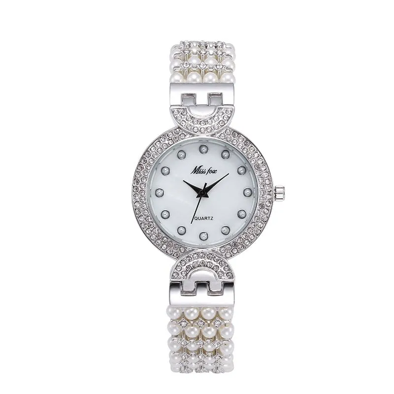 Ultra-thin Pearl Strap Quartz Women's Watch