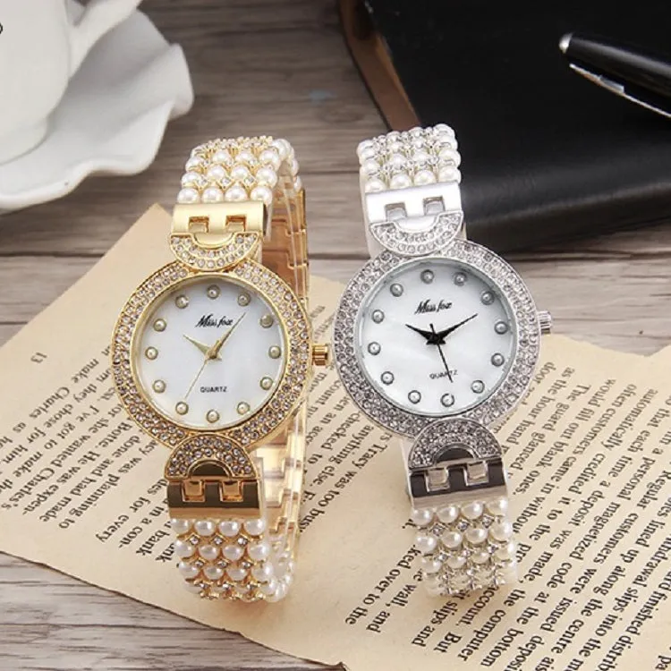 Ultra-thin Pearl Strap Quartz Women's Watch