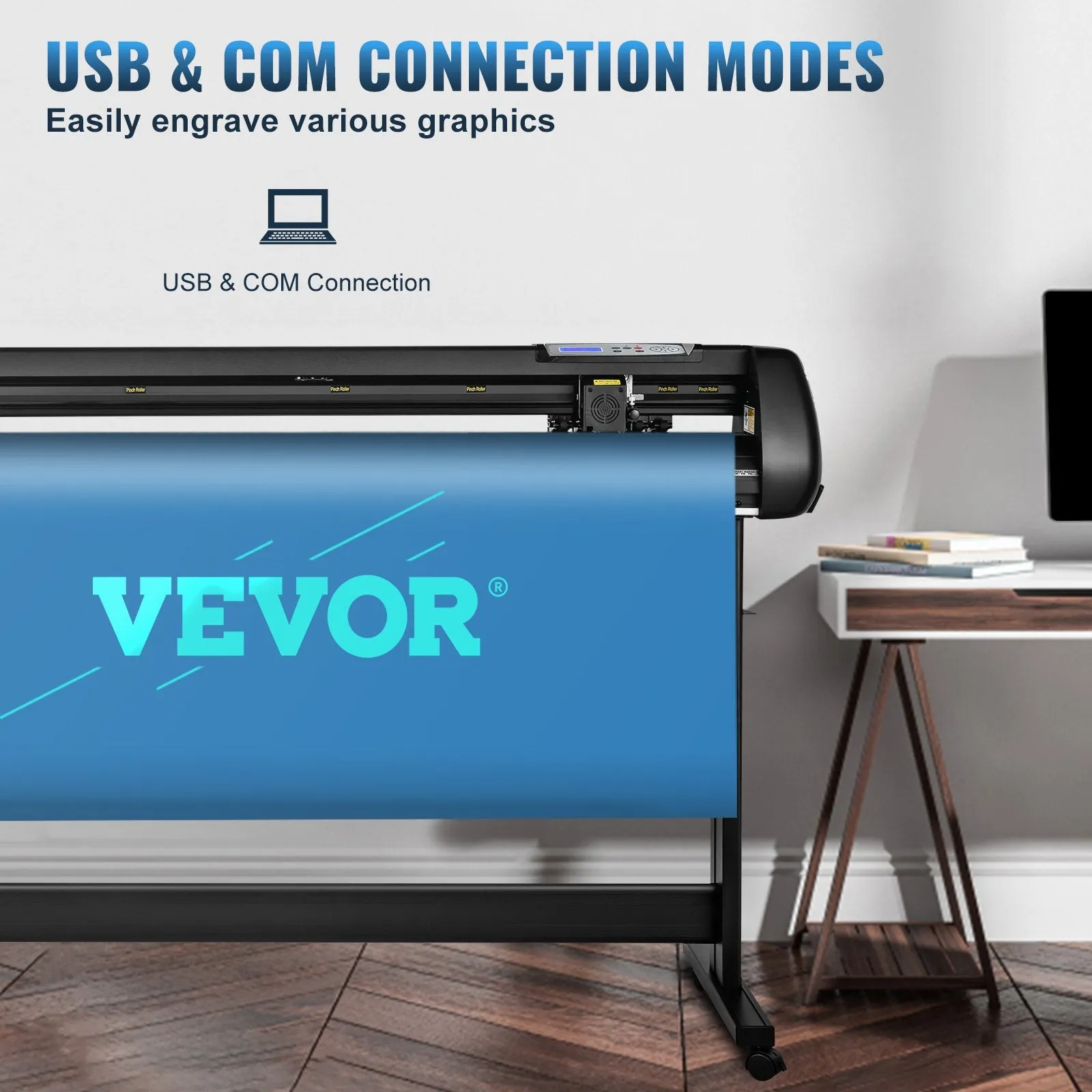 Vevor Vinyl Cutter 53" with Stand Adjustable Speed and Force Plotter SignMaster Software COM/USB Connectivity New