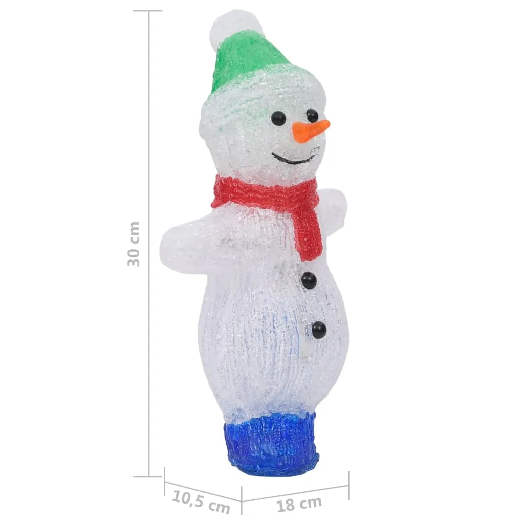 vidaXL LED Christmas Acrylic Snowman Figure Indoor and Outdoor 30cm