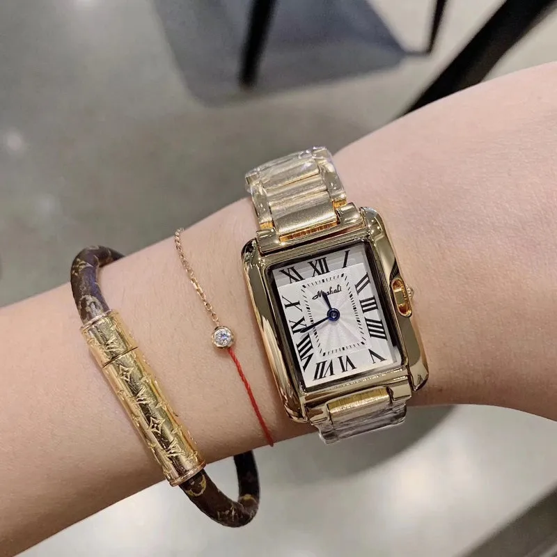 Vintage Square With Roman Scale Women's Watch