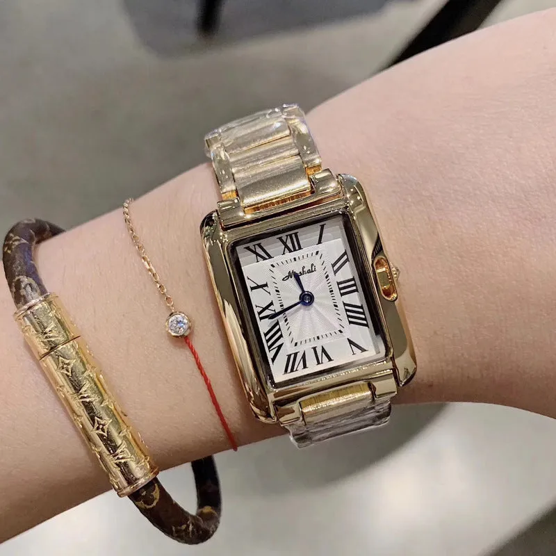 Vintage Square With Roman Scale Women's Watch