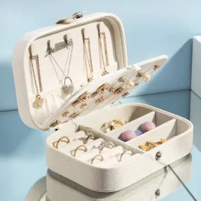 White Large Travel Jewelry Case