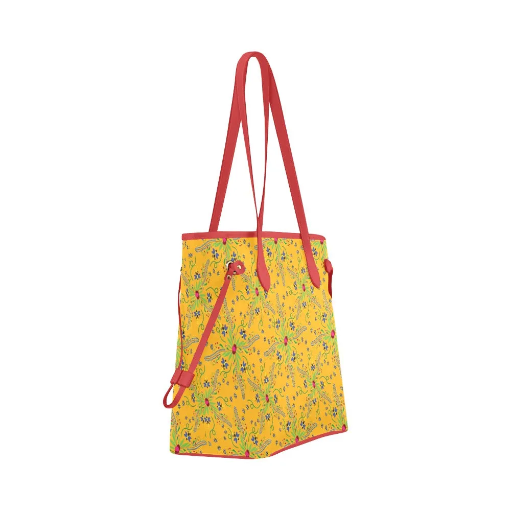 Willow Bee Sunshine Clover Canvas Tote Bag