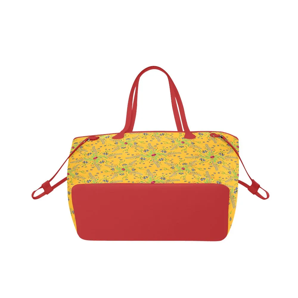 Willow Bee Sunshine Clover Canvas Tote Bag