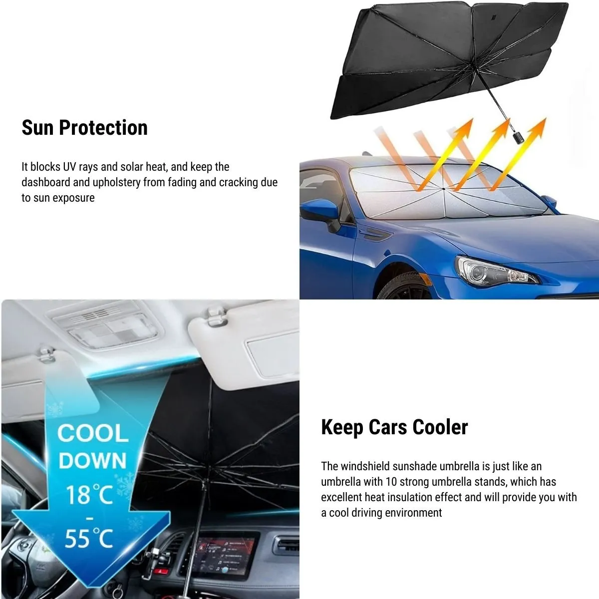 Windshield Sun Shade Umbrella for Tesla Model 3