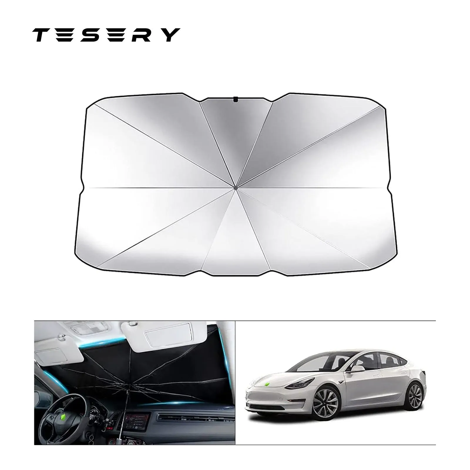 Windshield Sun Shade Umbrella for Tesla Model 3