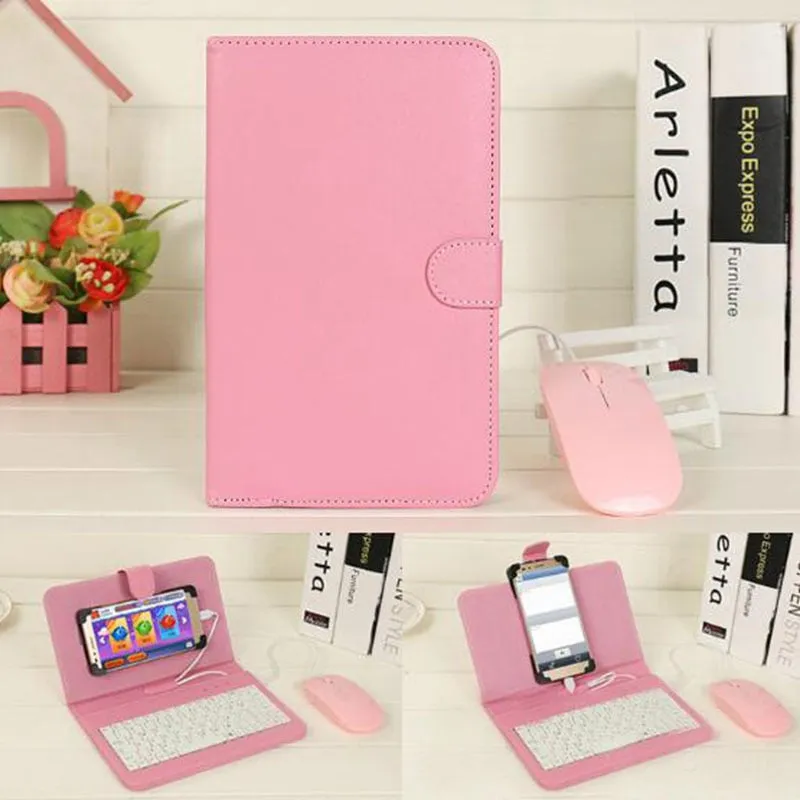 Wireless keyboard and mouse holster pink accessories shell keyboard and mouse accessories android phone shell