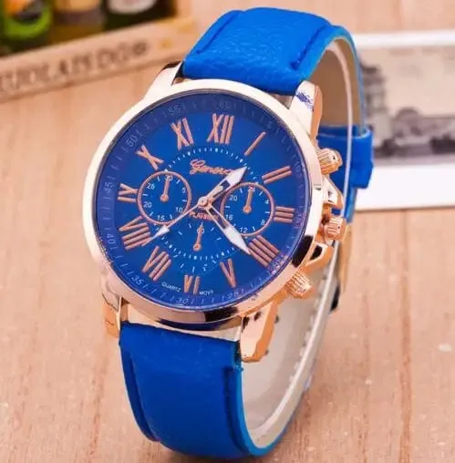 Women Sport  Leather Band Quartz Wristwatch