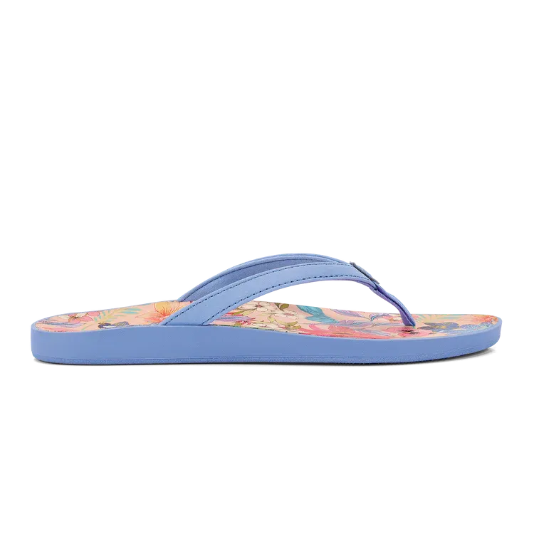 Women's Olukai Puawe Color: Cloud Blue / Flower