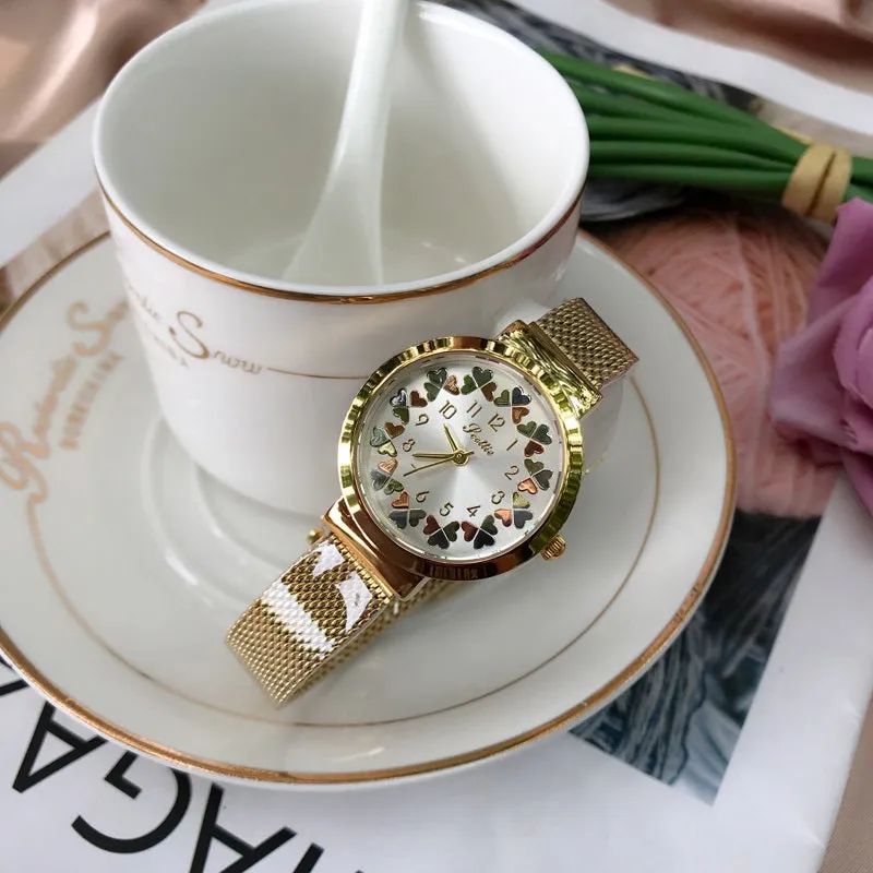 Women's Watch Love Flower Dial Milan mesh Casual watch