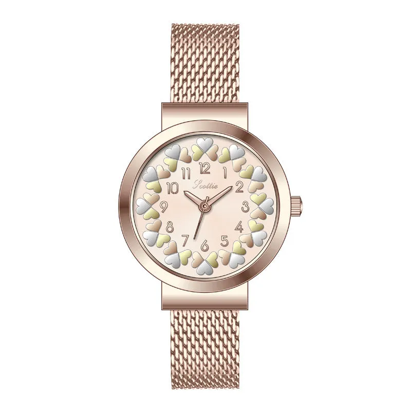 Women's Watch Love Flower Dial Milan mesh Casual watch