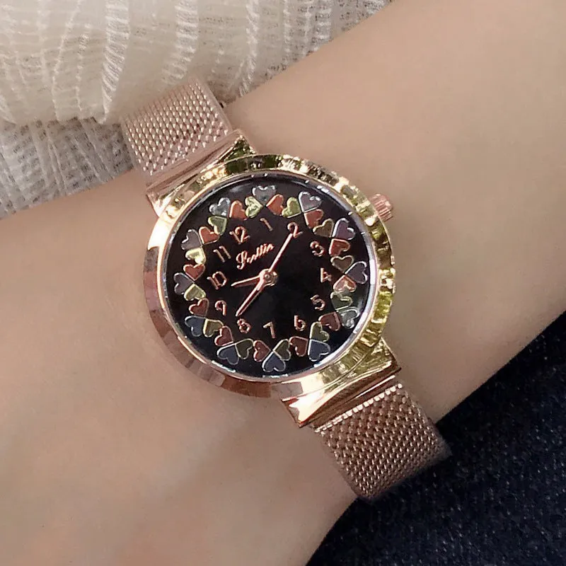 Women's Watch Love Flower Dial Milan mesh Casual watch