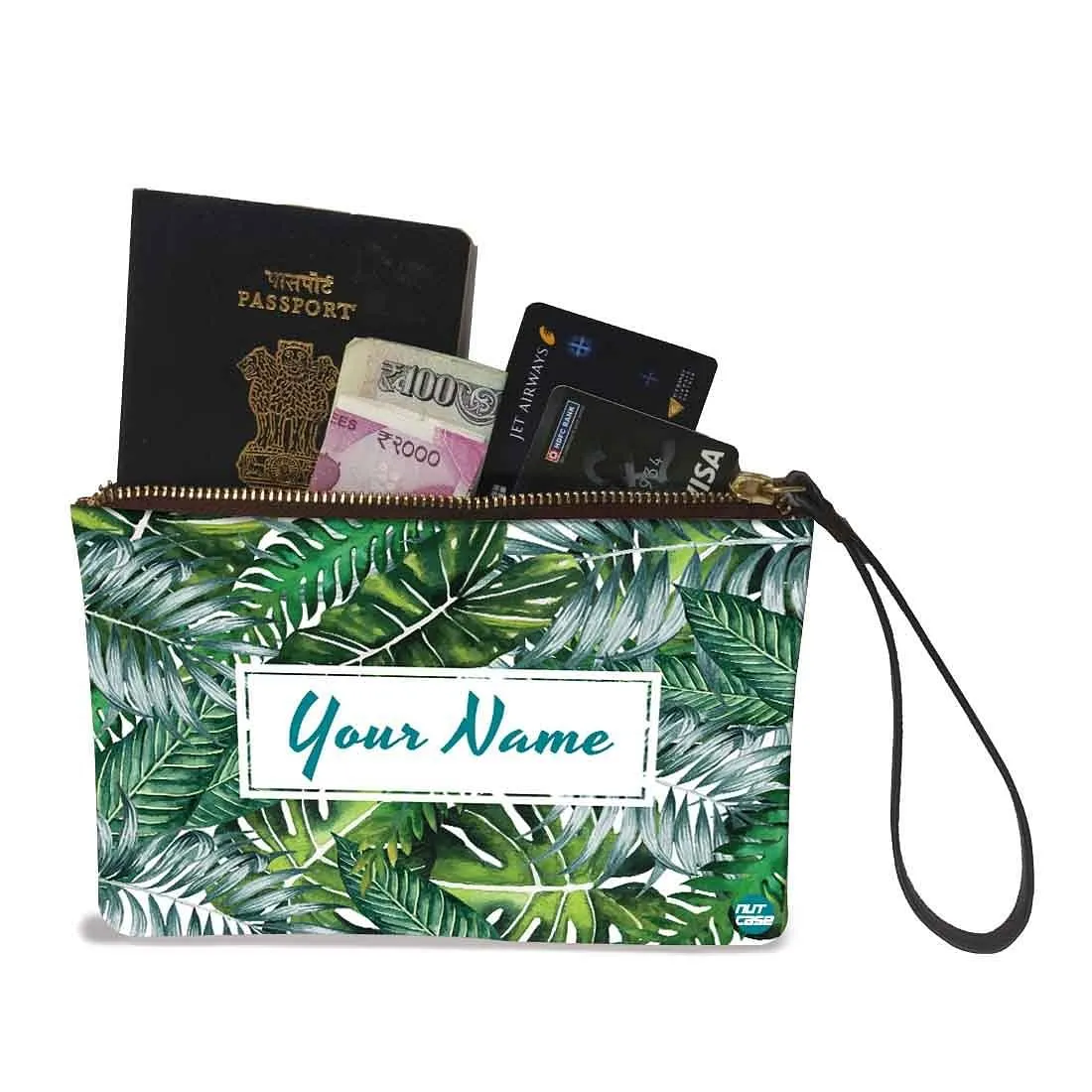 Women'S Wristlet Pouch - Monstera Leaf