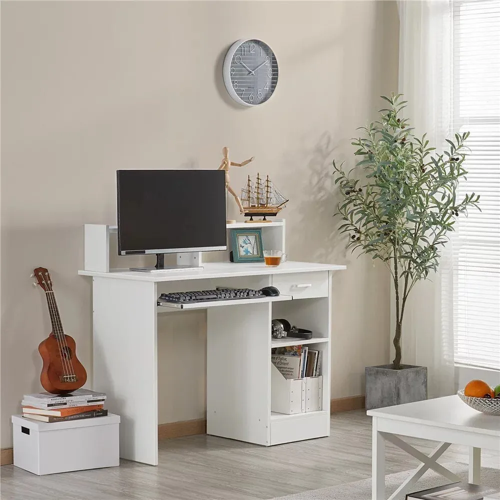 Wooden Gaming Desk with Drawers and Keyboard Tray