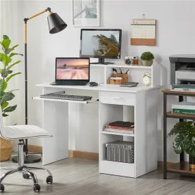 Wooden Gaming Desk with Drawers and Keyboard Tray