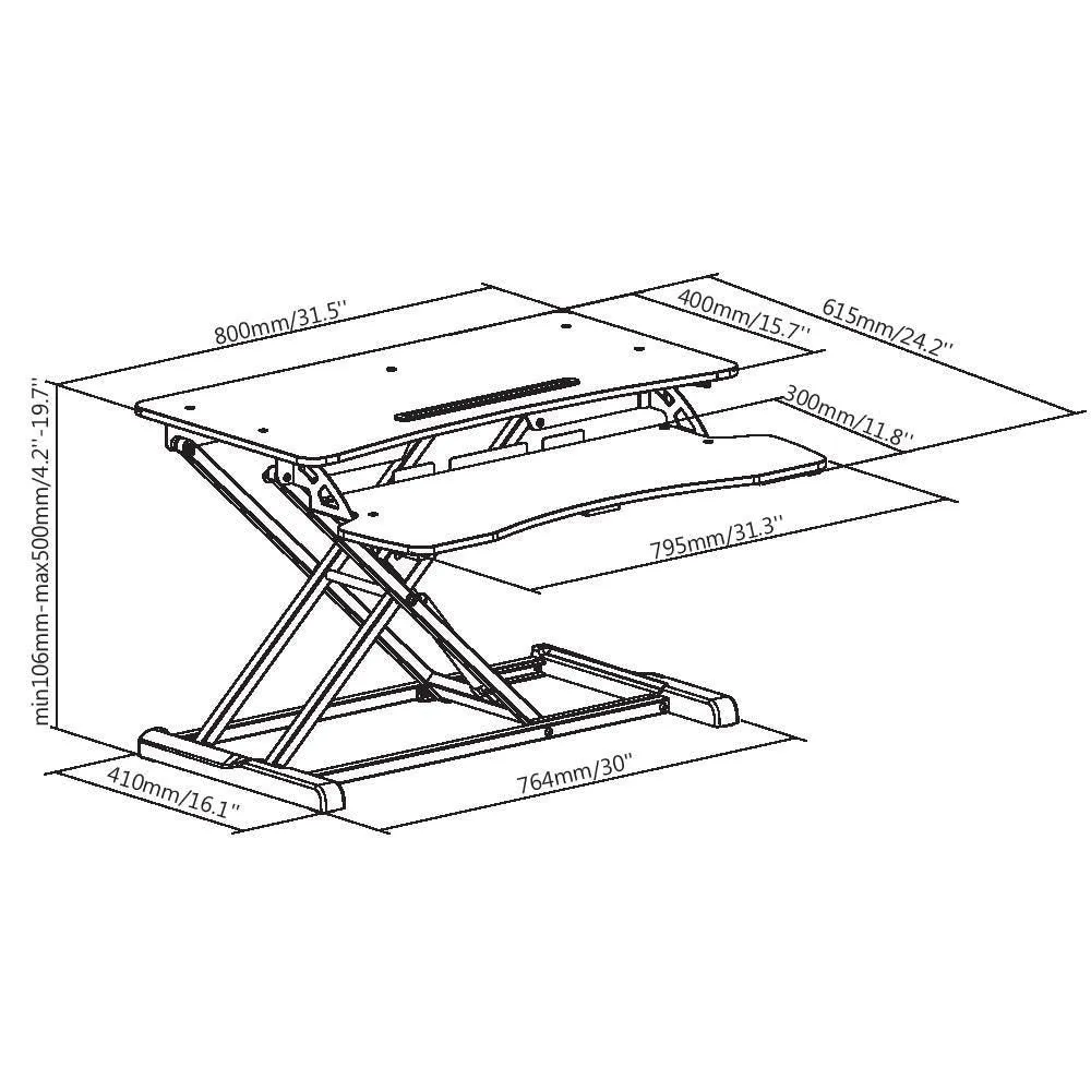 Work Proper 15: Ergonomic Sit-Stand PC Desk | Two Tier