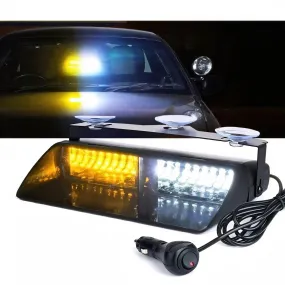 XPLEDPro™ Windshield Strobe Light Bar: 16 LED Amber/White, Flashing Warning Hazard