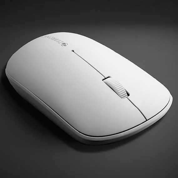 ZEBRONICS PULSE (White) Wireless Mouse, Multi Connectivity, Dual Bluetooth, for Mac, Laptop, Computer, Tablet, 2.4GHz, 1200 DPI, Comfortable & Lightweight