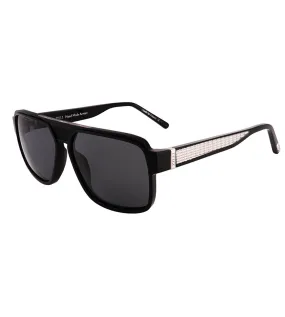 Zilli Men's Grey Polarized Square Sunglasses